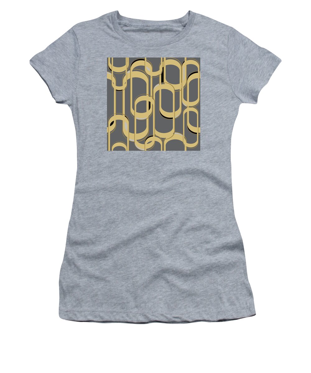 Art Deco Women's T-Shirt featuring the digital art Oval Link Seamless Repeat Pattern by Sand And Chi