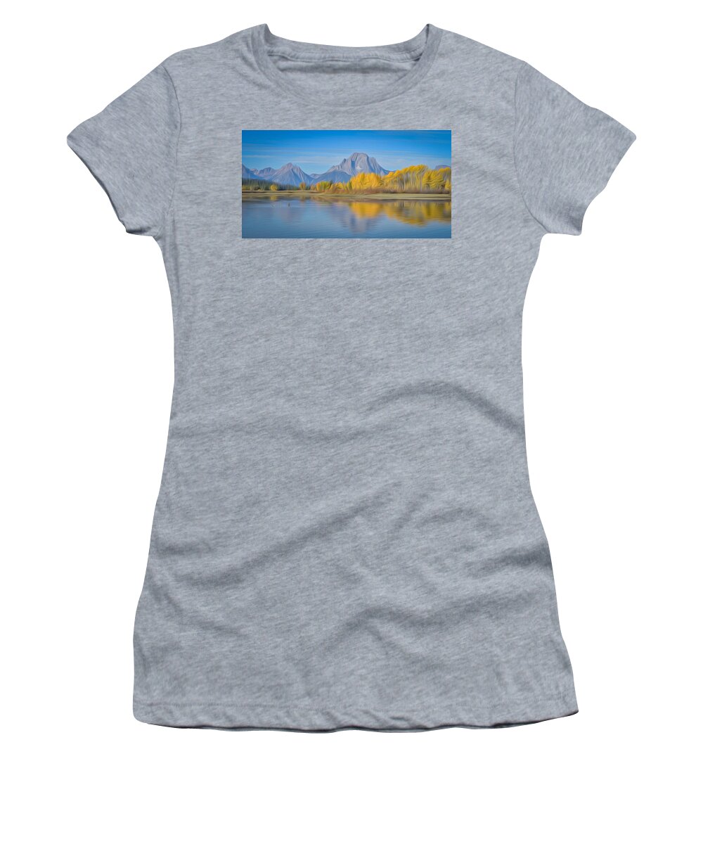 America Women's T-Shirt featuring the photograph Oxbow Bend in Fall by Ed Stokes