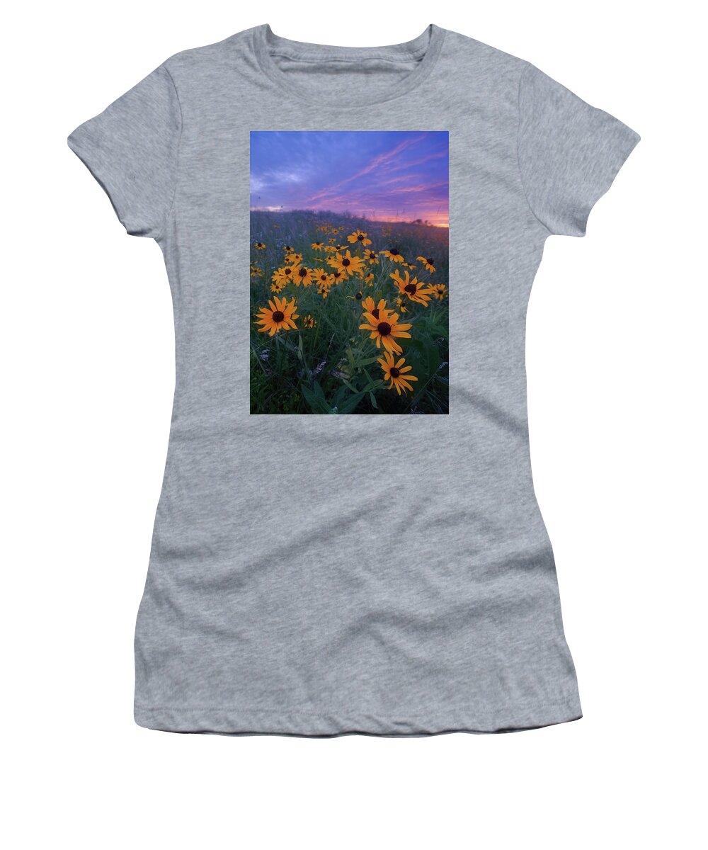 Conservation Area Women's T-Shirt featuring the photograph Paintbrush Prairie III by Robert Charity