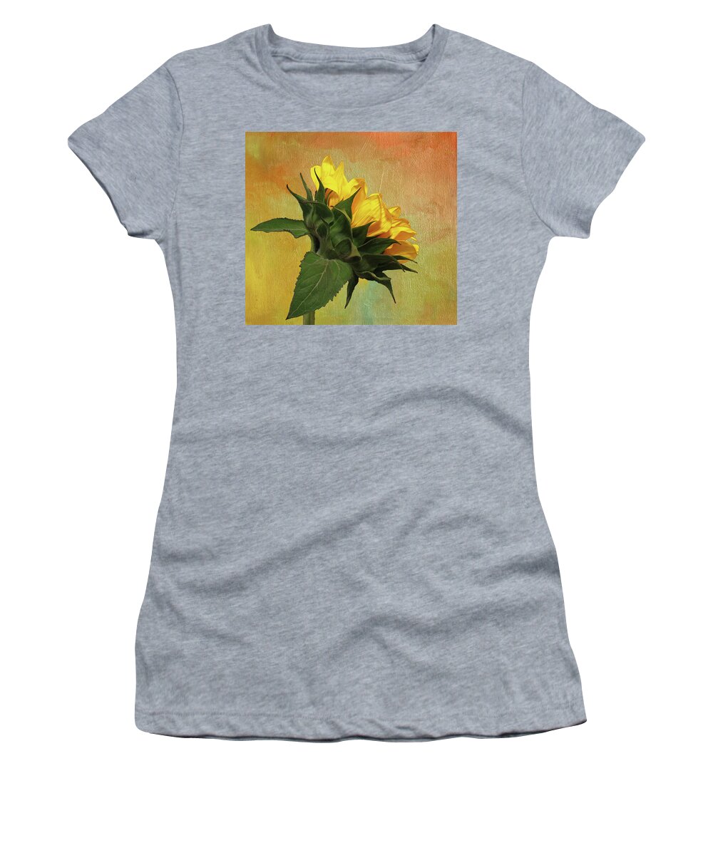 Sunflower Women's T-Shirt featuring the photograph Painted Golden Beauty by Judy Vincent
