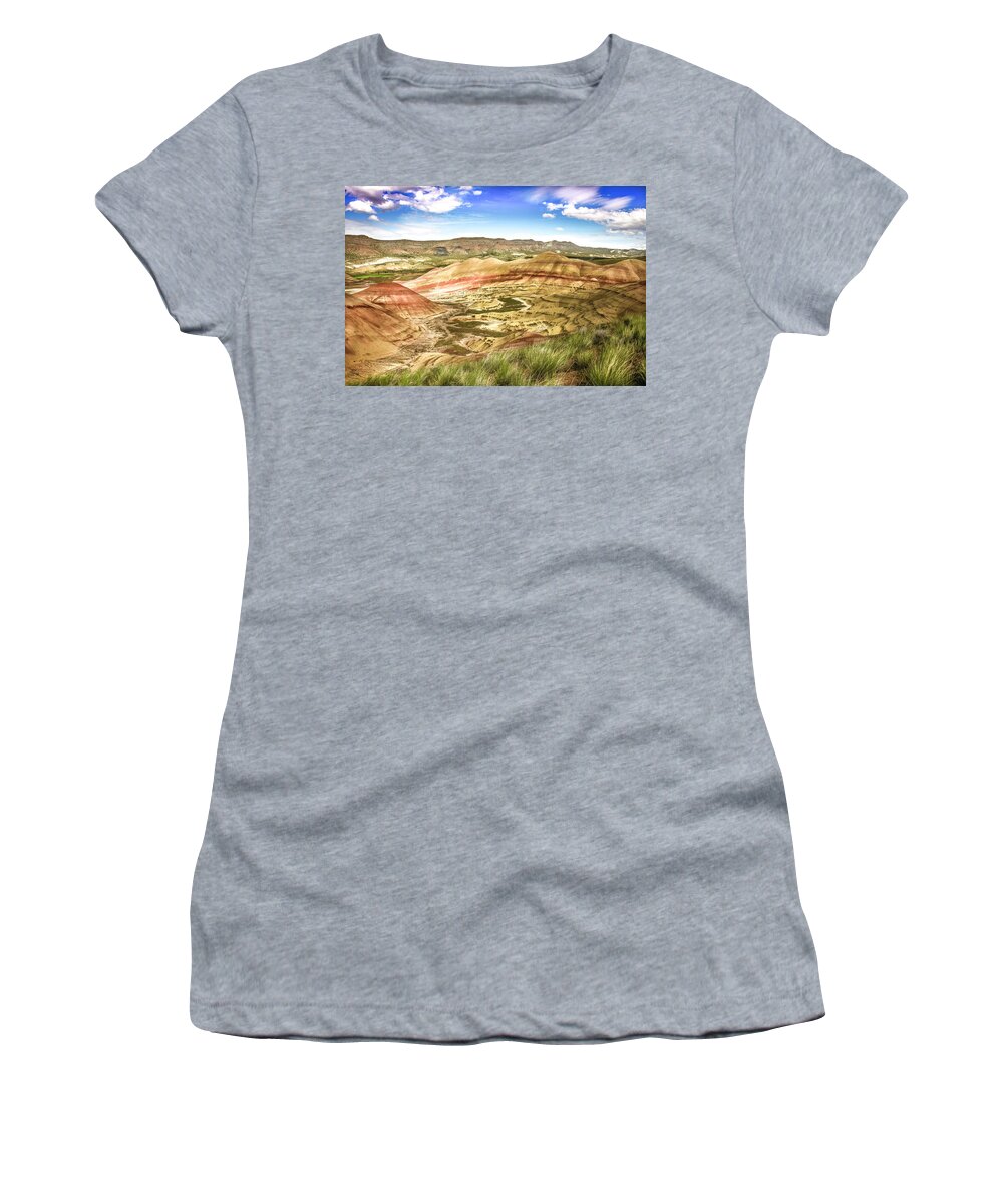Painted Hills Women's T-Shirt featuring the photograph Painted Hill by Jerry Cahill