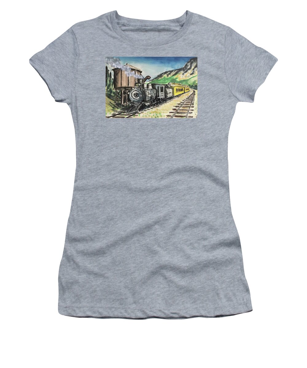 High School Women's T-Shirt featuring the painting Painting from High School by Glen Neff