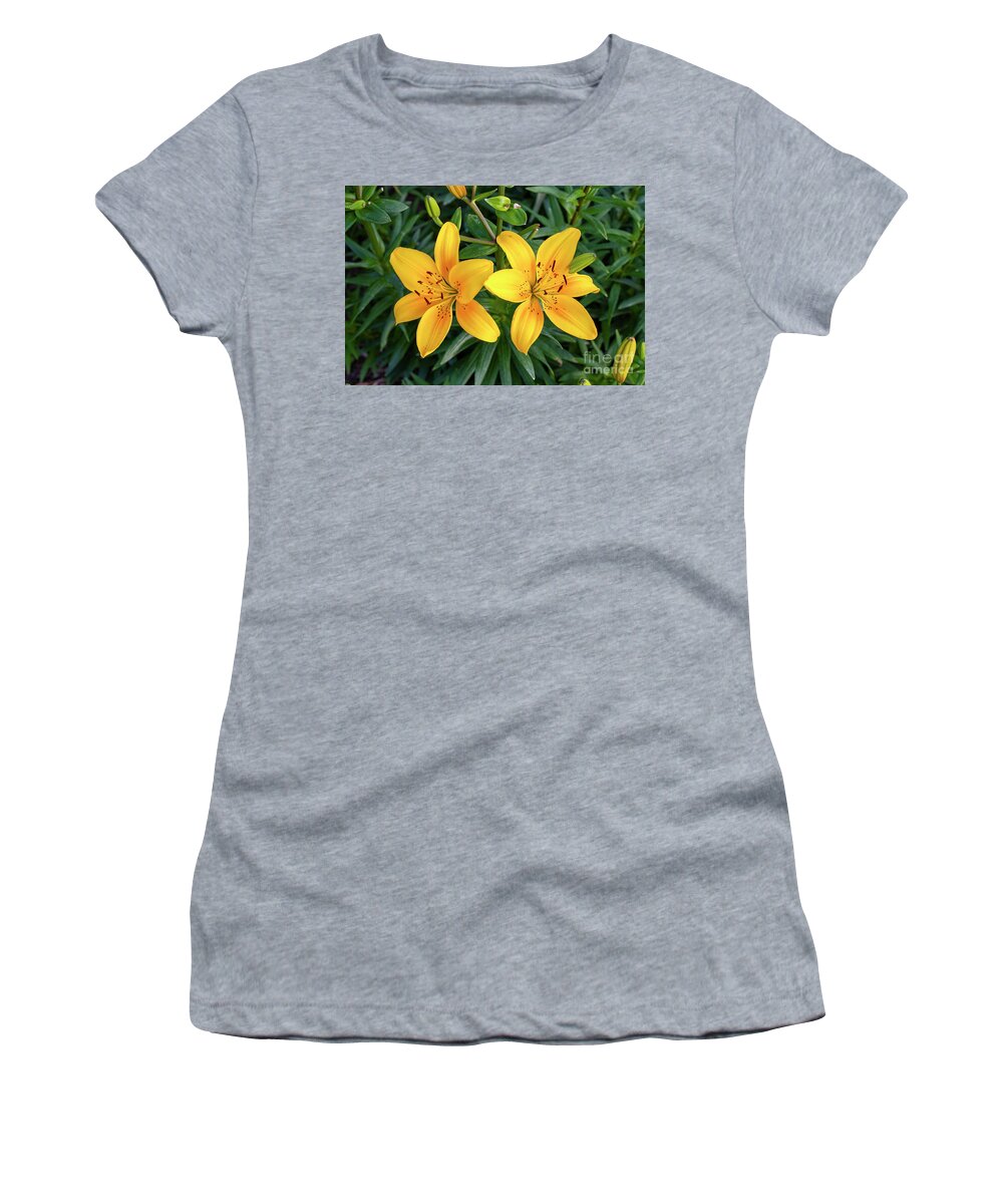 Blossom Women's T-Shirt featuring the photograph Pair of Yellow Lilies by William Kuta