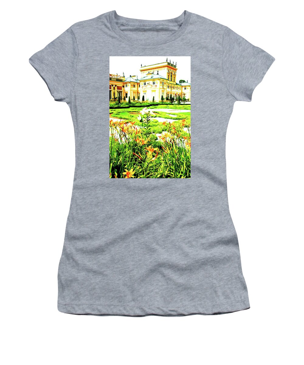 Palace Women's T-Shirt featuring the photograph Palace In Wilanow In Warsaw, Poland 3 by John Siest