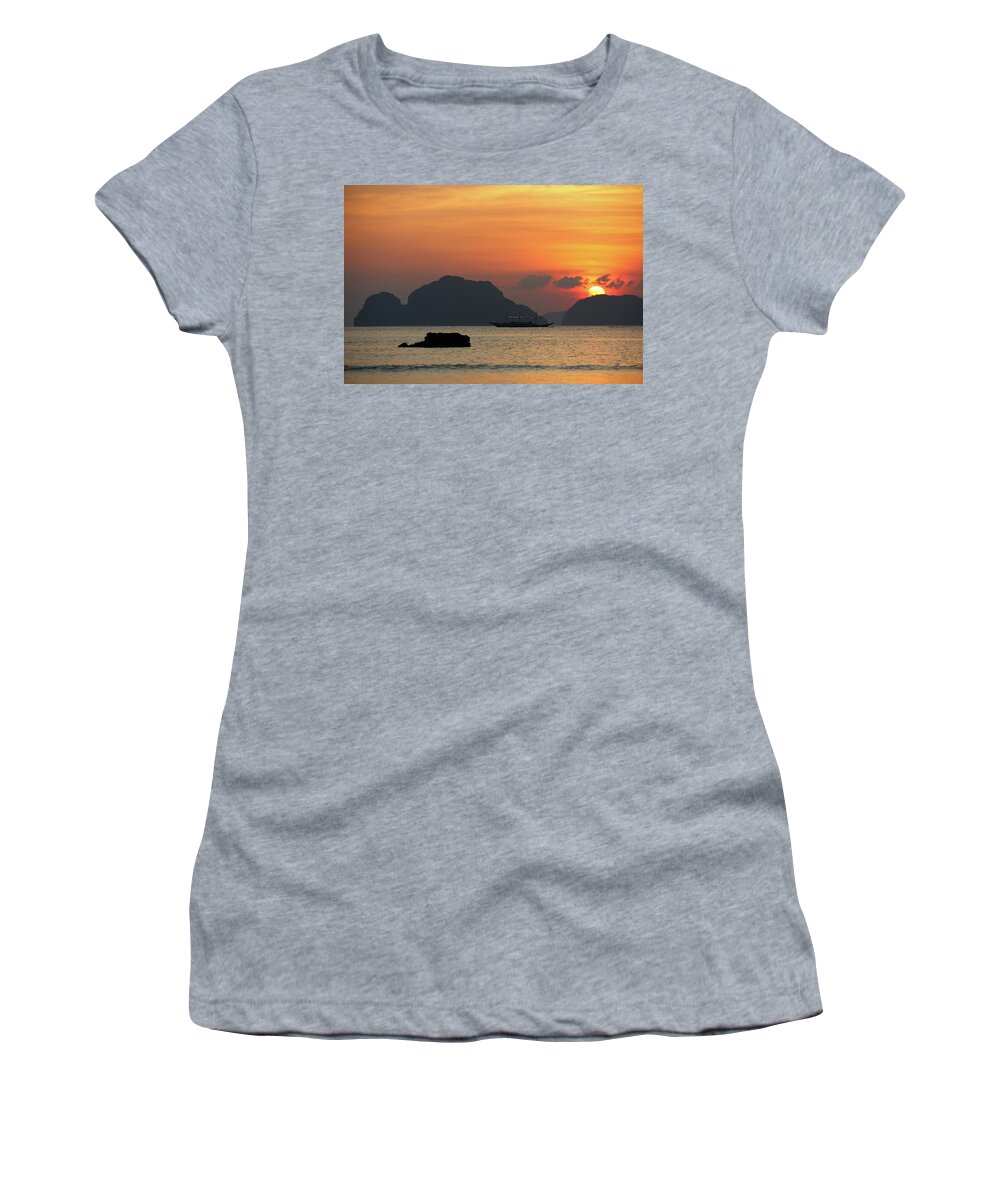 Summer Women's T-Shirt featuring the photograph Palawan Sunset by Josu Ozkaritz