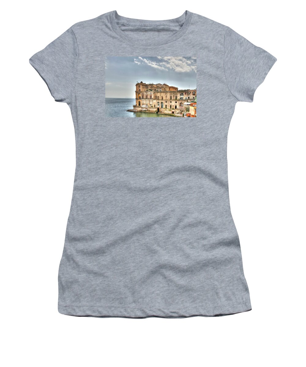 Italy Women's T-Shirt featuring the photograph Naples - Palazzo Donn'Anna - Italy by Paolo Signorini