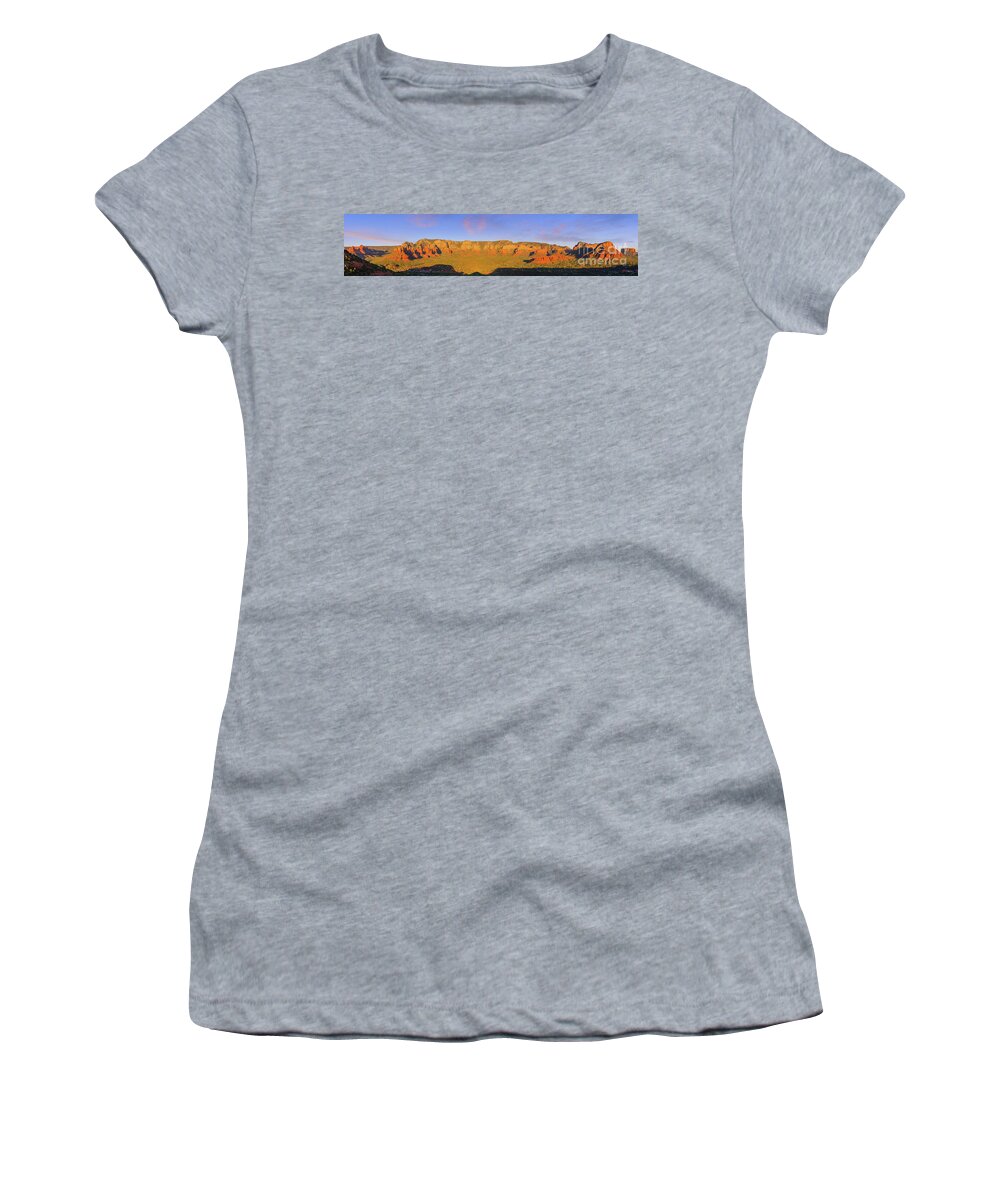 Color Image Women's T-Shirt featuring the photograph Panoramic image from Sedona by Henk Meijer Photography
