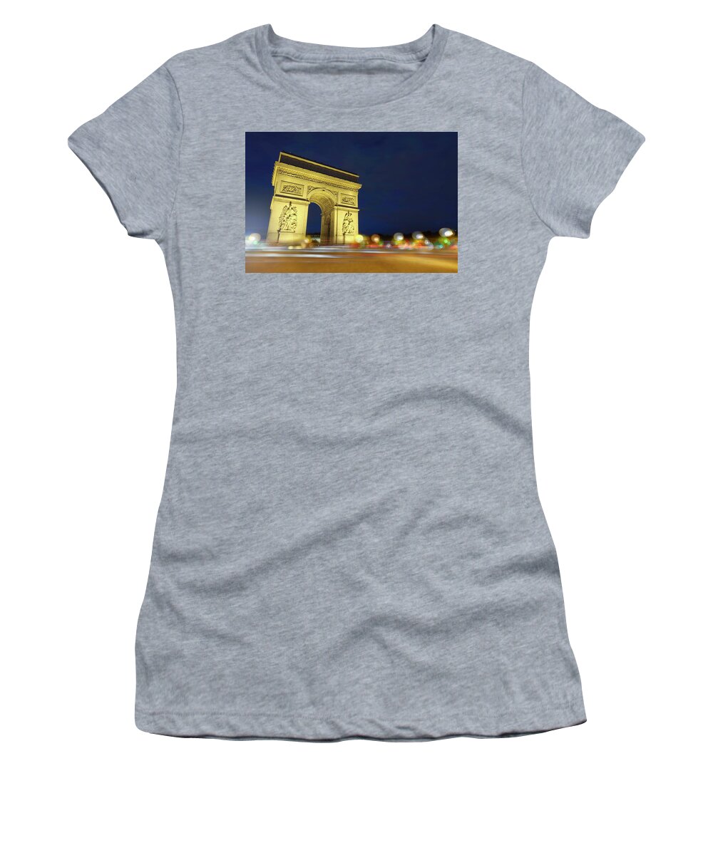 Paris Women's T-Shirt featuring the photograph Paris - Arc de Triomphe by Philippe Lejeanvre