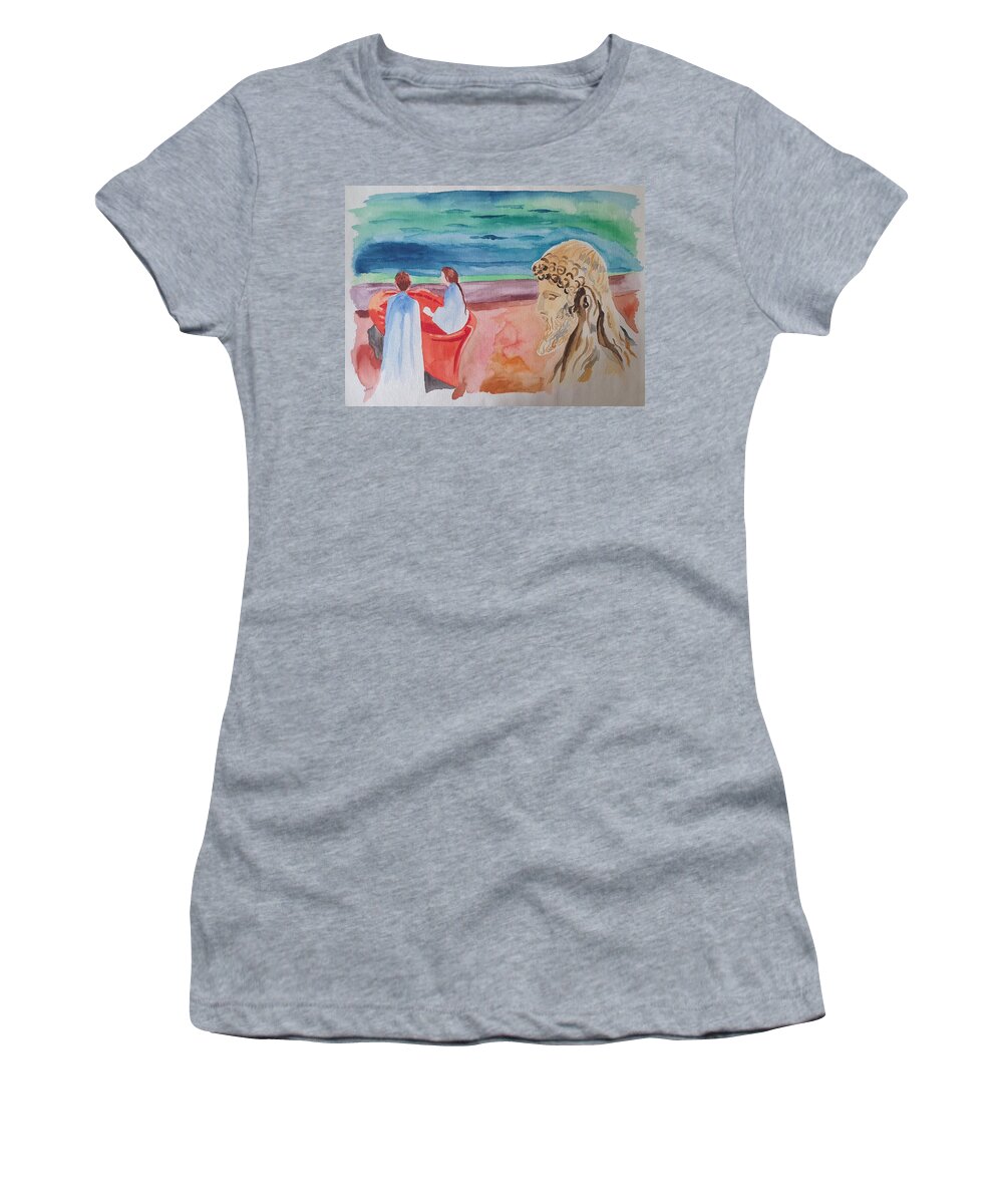 Masterpiece Paintings Women's T-Shirt featuring the painting Past and Future by Enrico Garff