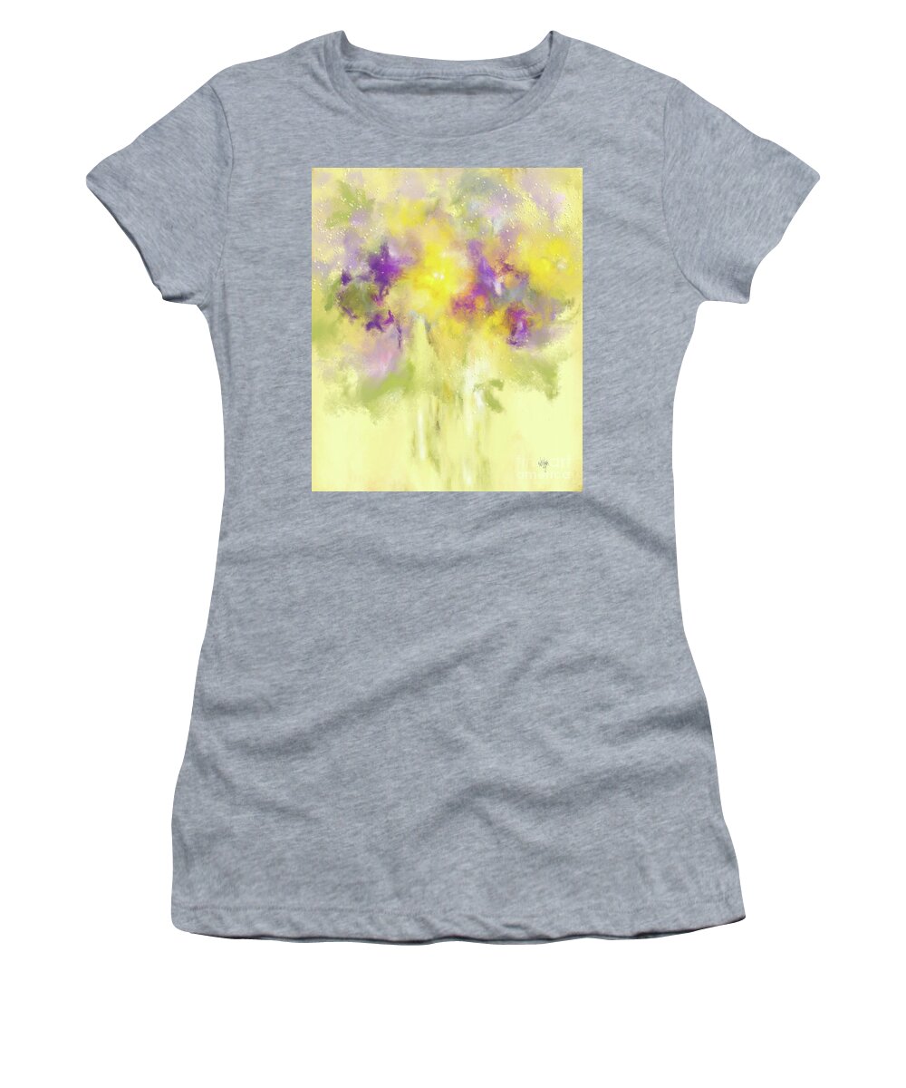 Flowers Women's T-Shirt featuring the digital art Pastel Bouquet by Lois Bryan