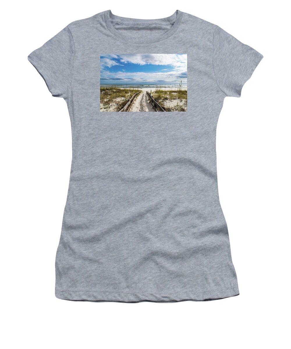 Path Women's T-Shirt featuring the photograph Pathway to the Beach, Perdido Key, Florida by Beachtown Views