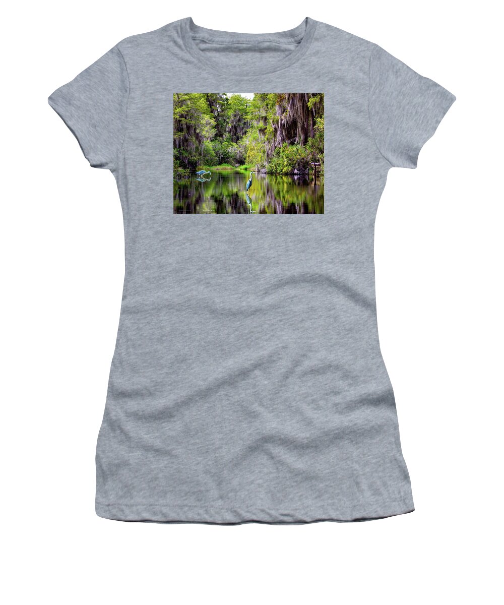 Heron Women's T-Shirt featuring the digital art Patient Reflections by Norman Brule