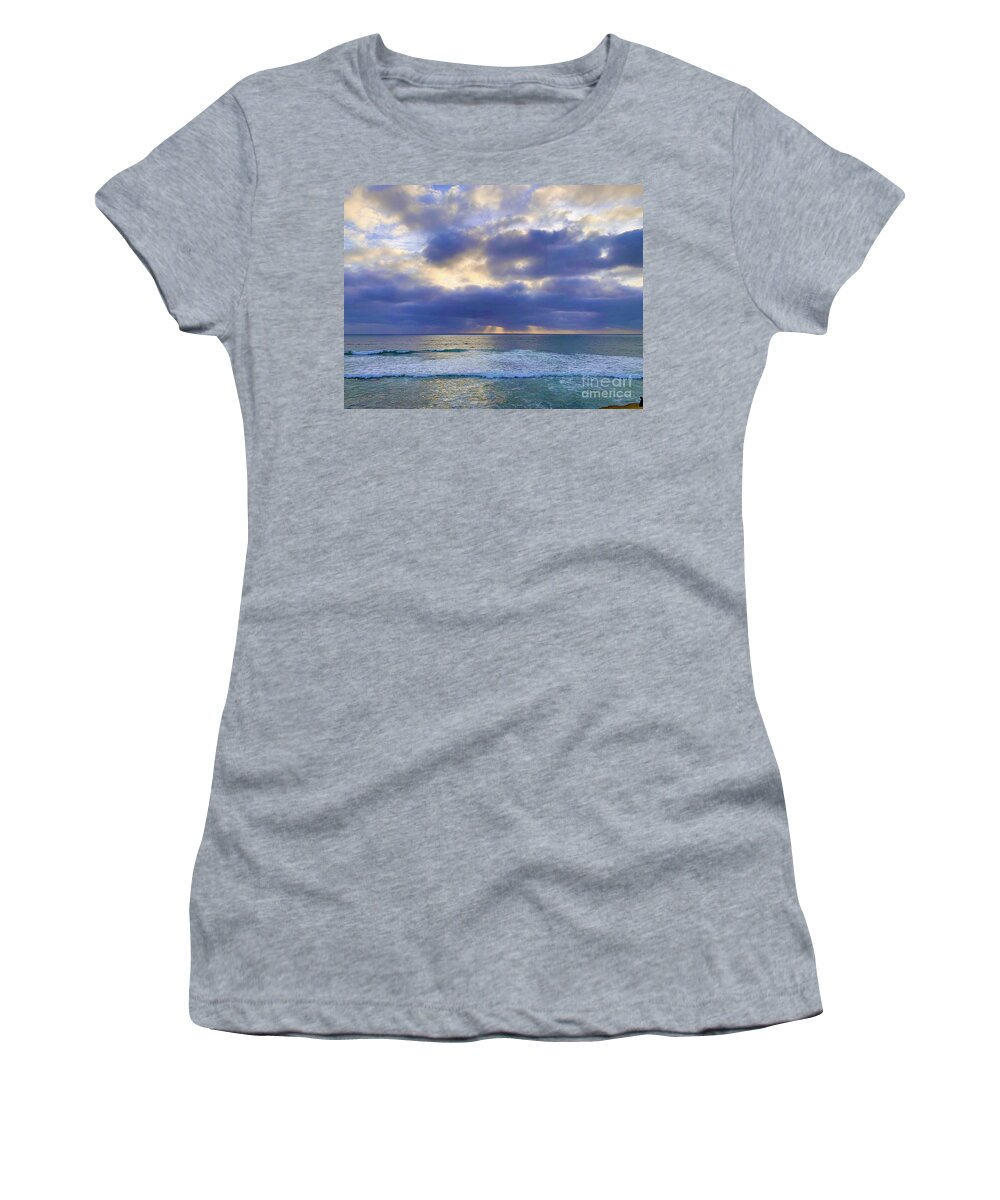 Pacific Ocean Sunset Women's T-Shirt featuring the digital art Peace Be With You by Tammy Keyes