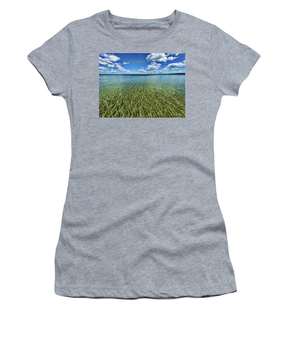 Higgins Lake Women's T-Shirt featuring the photograph Perfect day at Higgins lake by Joe Holley