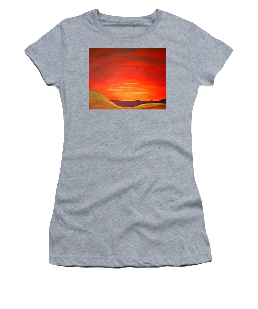 Sun Women's T-Shirt featuring the painting Persistence of the Sun by Franci Hepburn
