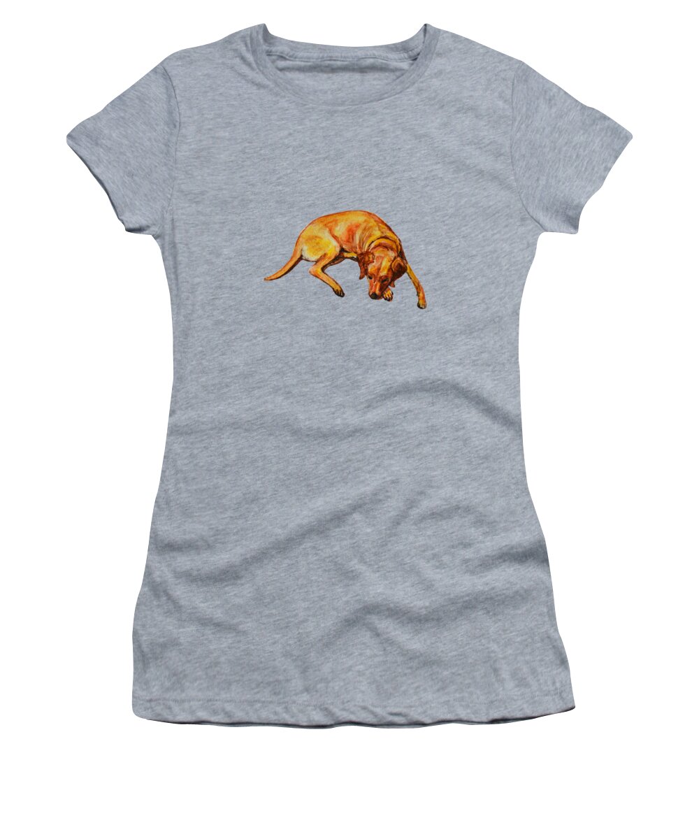 Pet Lab Women's T-Shirt featuring the painting Pet Lab 4 by Usha Shantharam