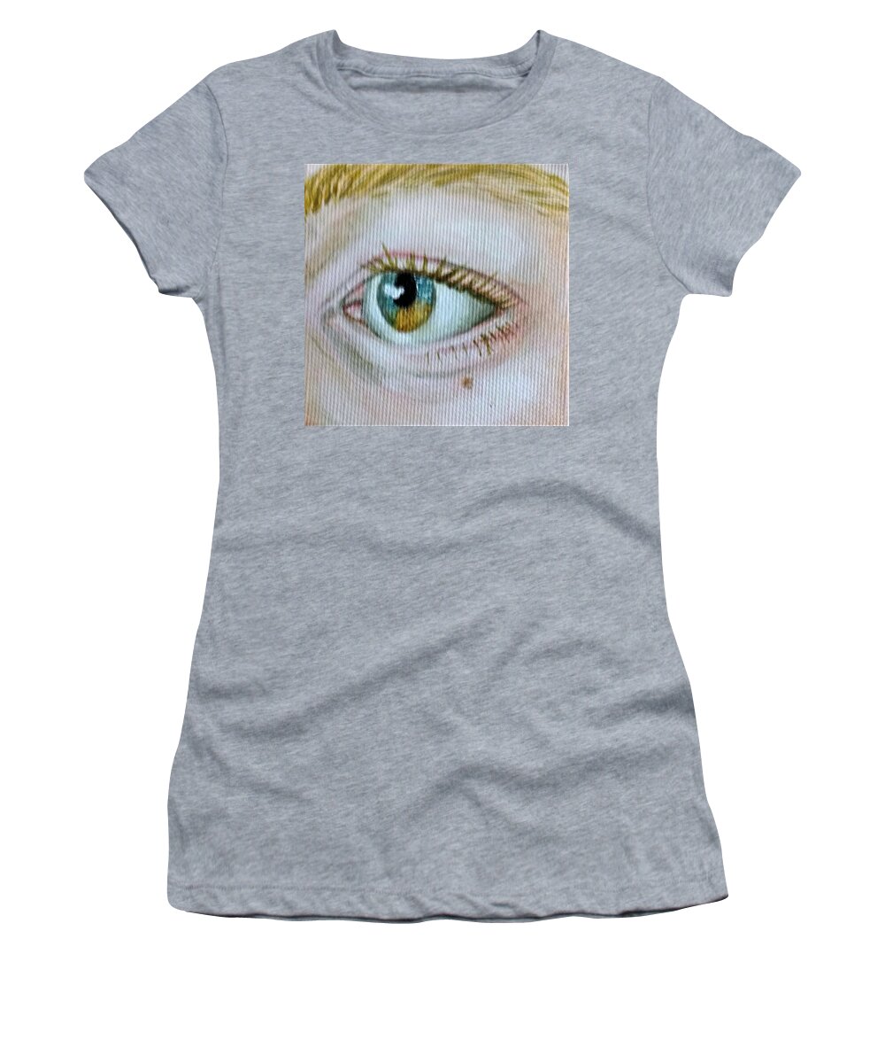 Eyes Women's T-Shirt featuring the painting Peter eye by Violet Jaffe