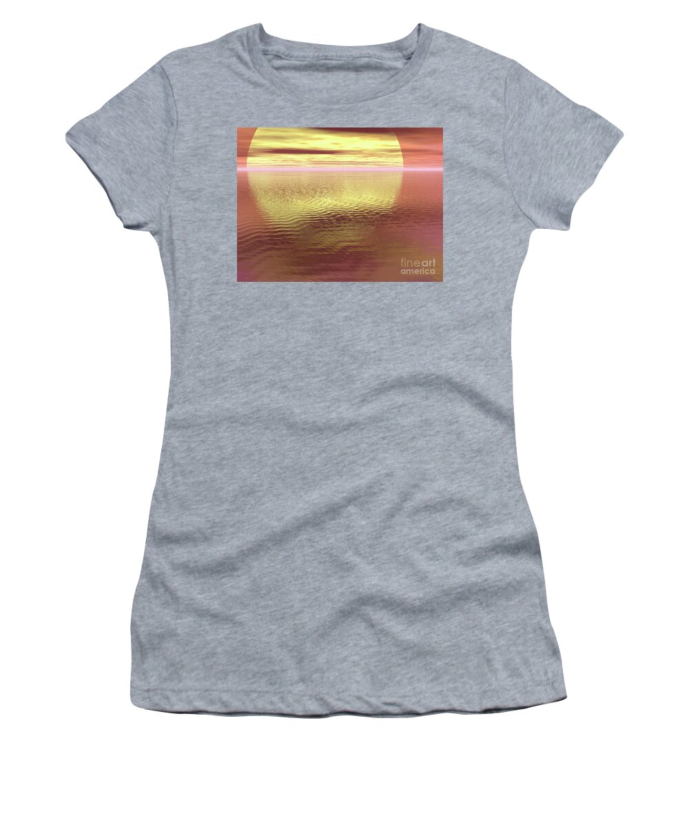 Digital Women's T-Shirt featuring the digital art Phoenix Rising Sunrise by Dorothy Lee