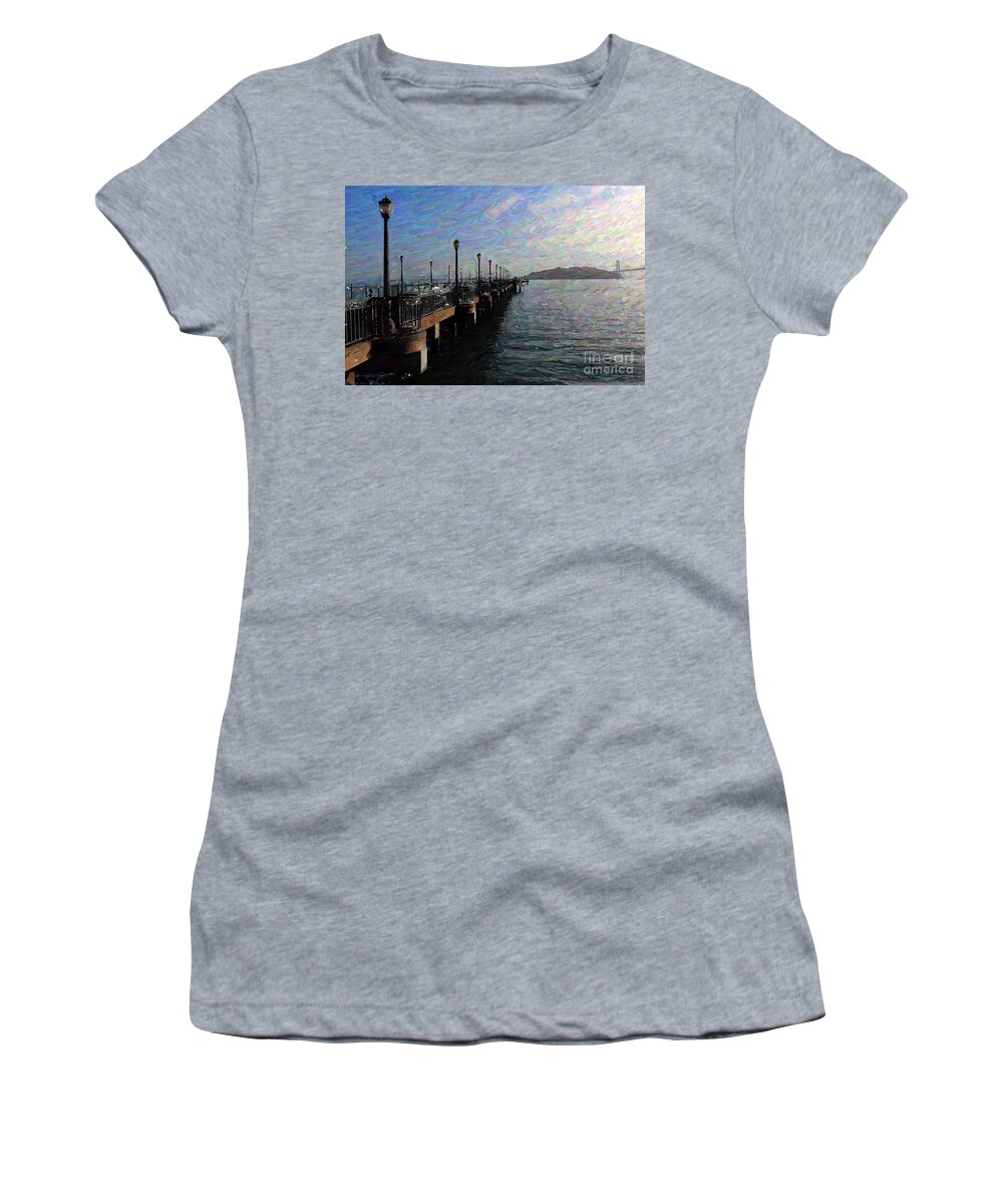 Pier Women's T-Shirt featuring the photograph Pier on the San Francisco Bay by Katherine Erickson