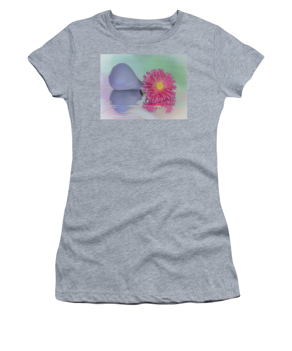 Pink Aster Women's T-Shirt featuring the photograph Pink Asters Beauty by Sylvia Goldkranz