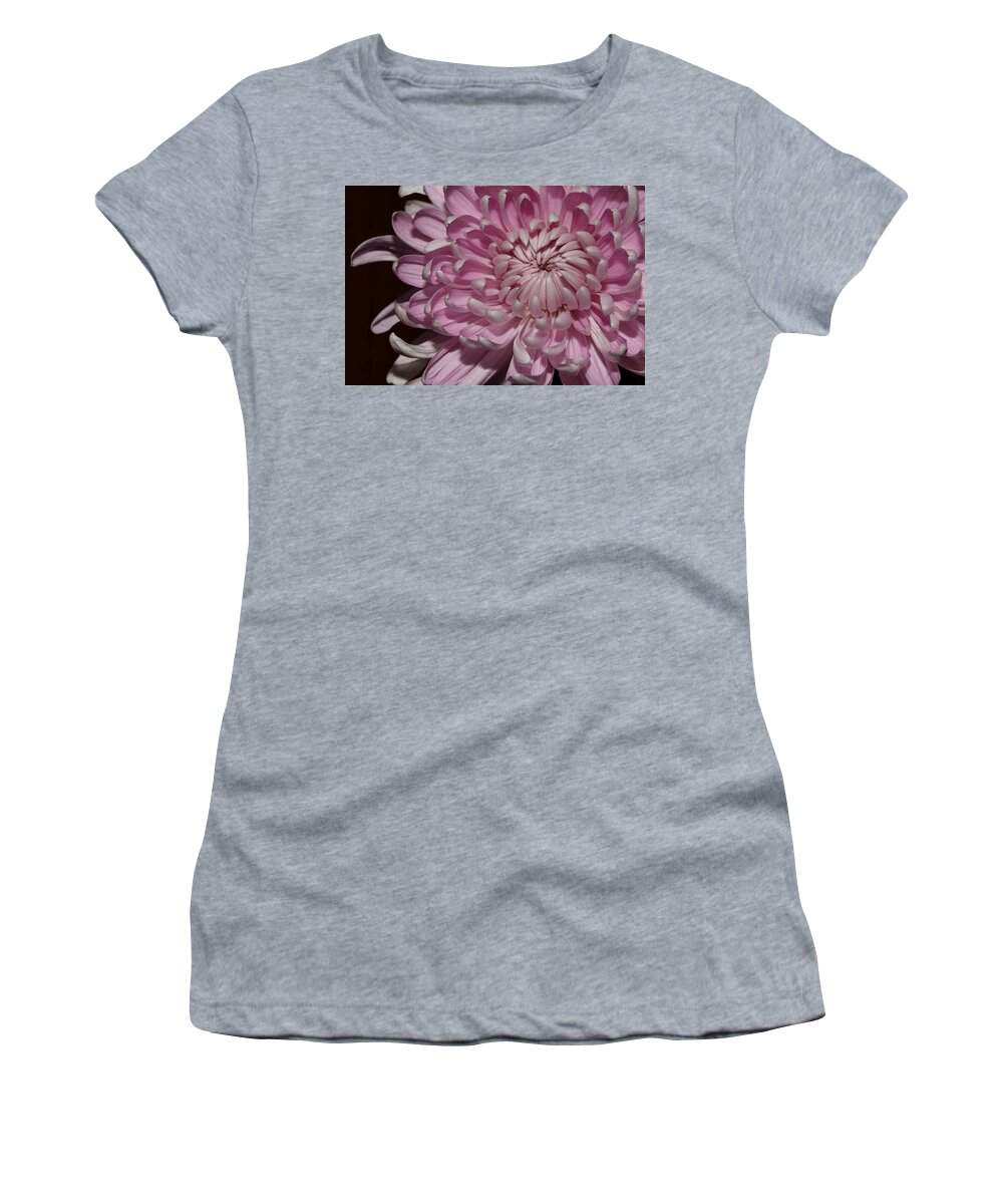 Chrysanthemum Women's T-Shirt featuring the photograph Pink Chrysanthemum 2 by Mingming Jiang