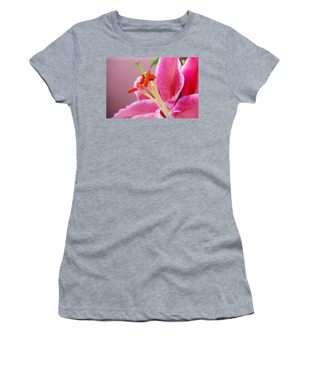 Lily Women's T-Shirt featuring the photograph Pink Lily 4 by Amy Fose