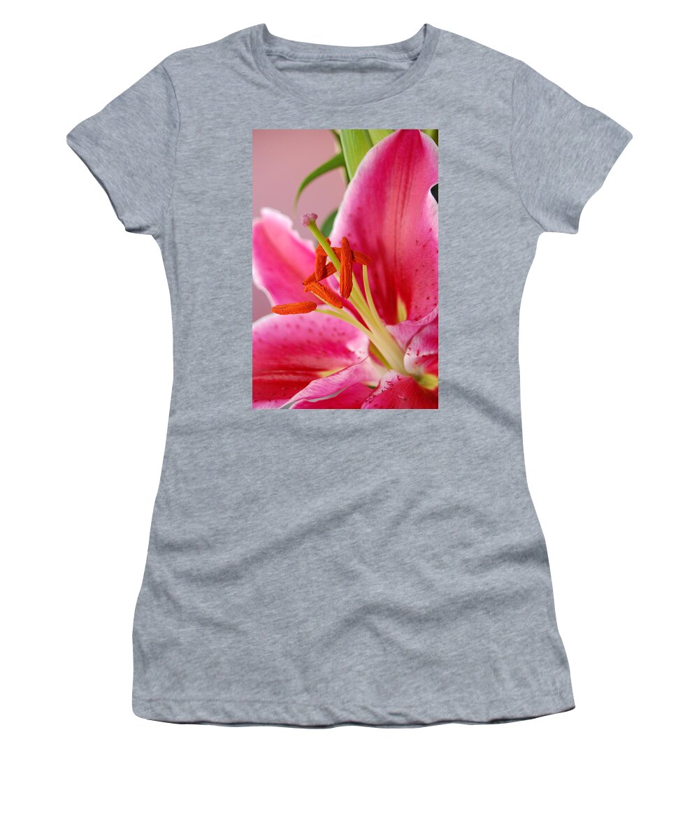 Lily Women's T-Shirt featuring the photograph Pink Lily 6 by Amy Fose