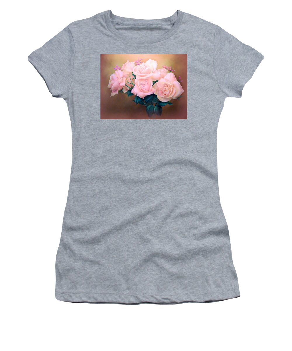 Roses Women's T-Shirt featuring the photograph Pink Rose Bouquet by Susan Hope Finley