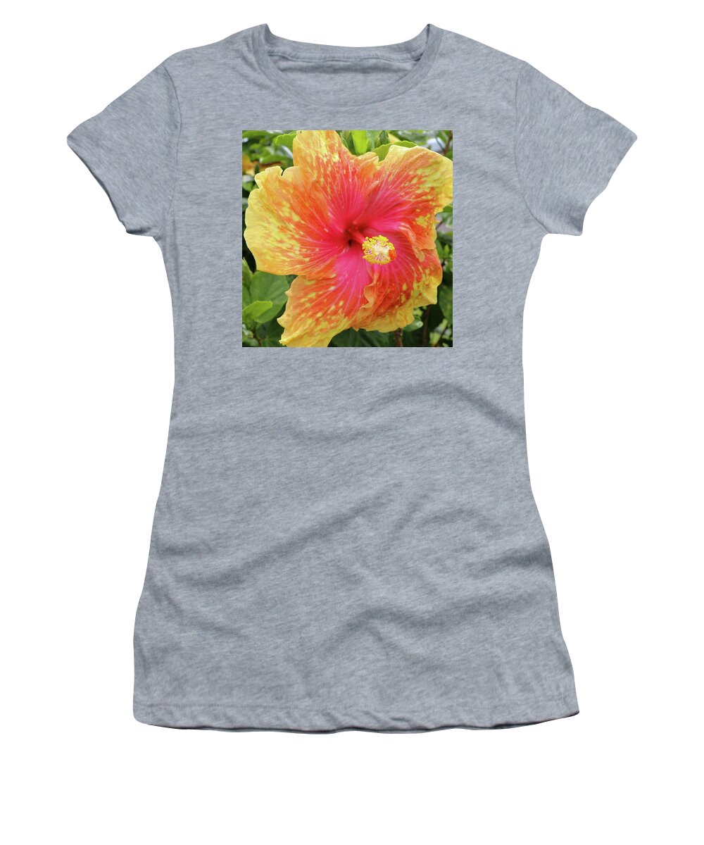 Hibiscus Women's T-Shirt featuring the photograph Pink Splatter by Tony Spencer