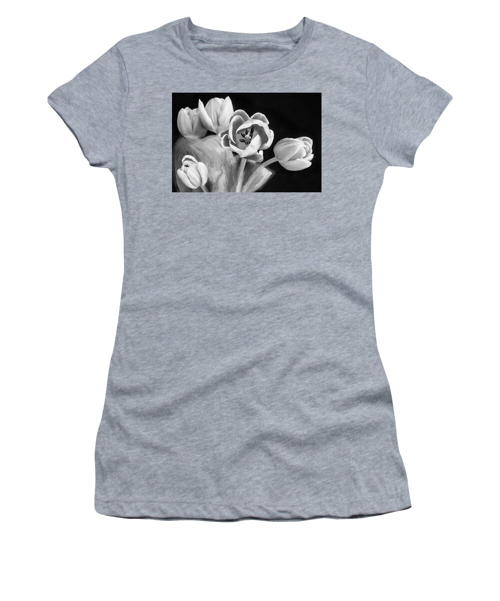 Tulips Women's T-Shirt featuring the photograph Pink Tulips Pink Impression X106 by Rich Franco