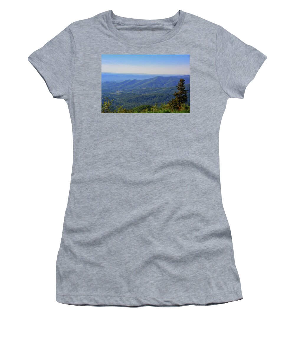 Pinnacles From Skyland Drive Of Shenandoah National Park Women's T-Shirt featuring the photograph Pinnacles from Skyland Drive of Shenandoah National Park by Raymond Salani III