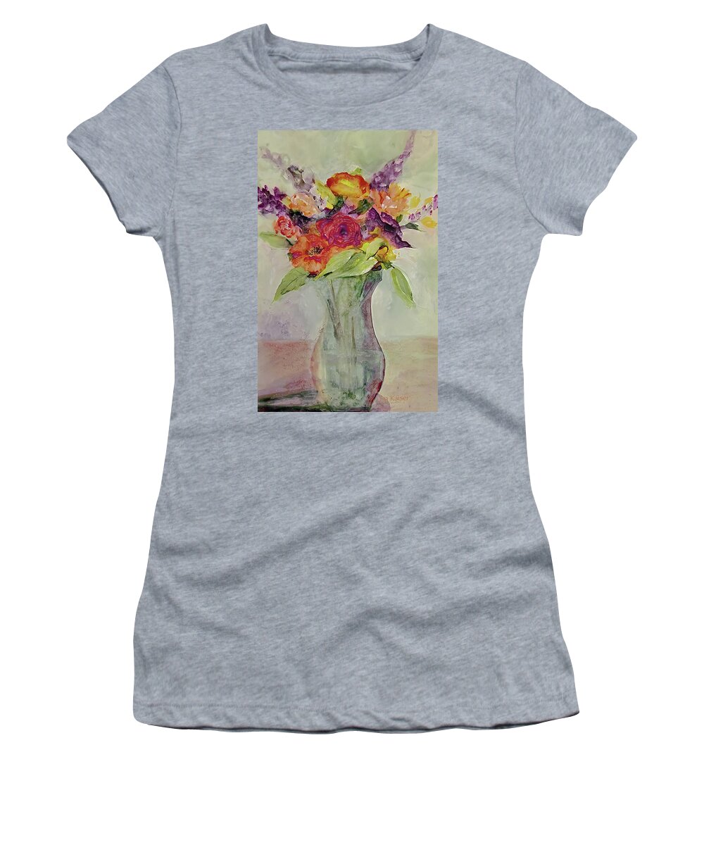 Placid Women's T-Shirt featuring the painting Placid by Lisa Kaiser