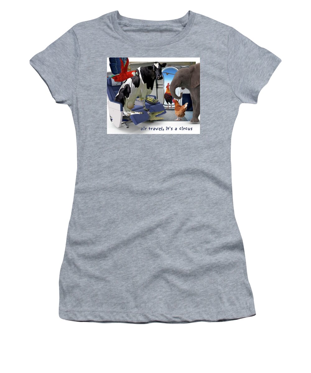 Adventures Of Sadie And Emma Women's T-Shirt featuring the photograph Plane is a circus by James Bethanis