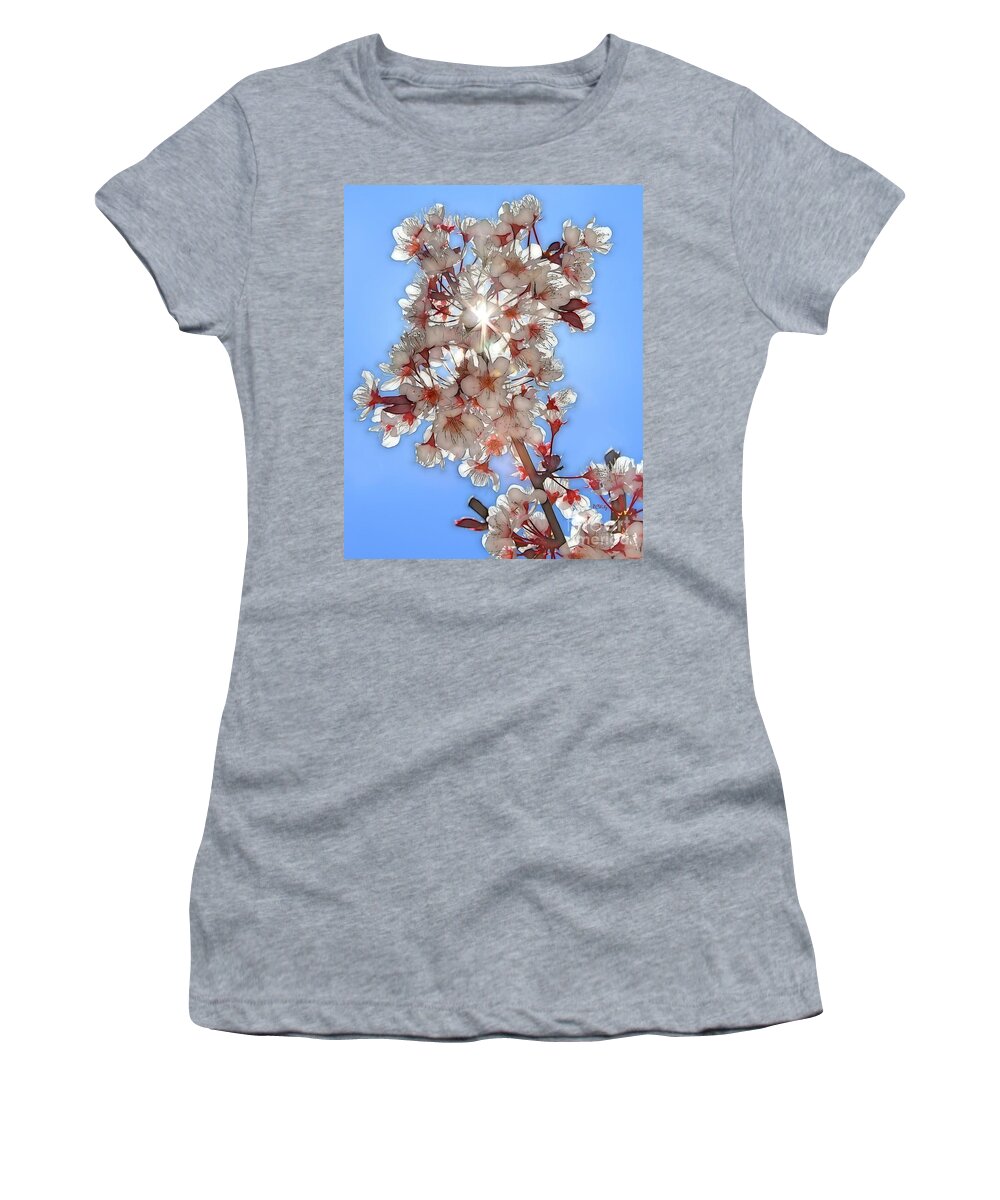 Plum Crazy Women's T-Shirt featuring the digital art Plum Crazy Flowers II by Patrick Witz