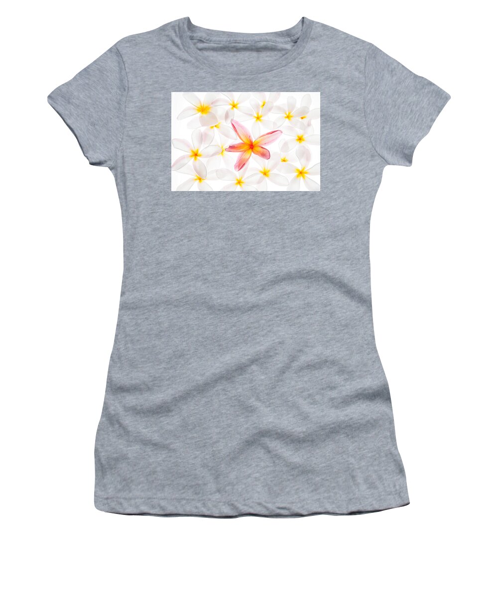 Plumeria Women's T-Shirt featuring the photograph Plumerias in Bloom 3 by John A Rodriguez