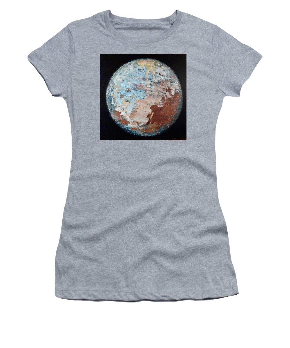 Planet Women's T-Shirt featuring the painting Pluto Portrait by David Dorrell