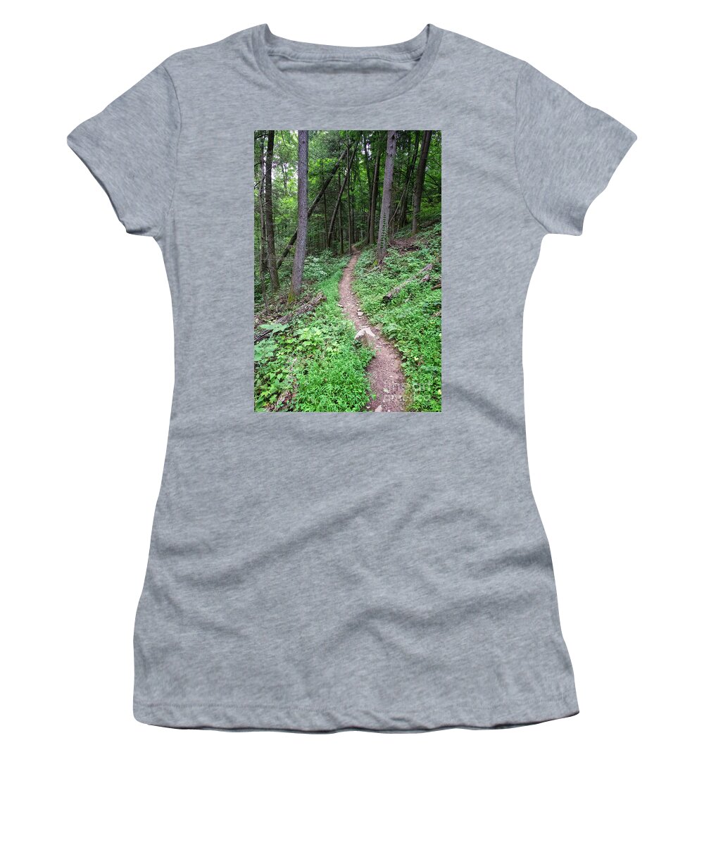 Obed Women's T-Shirt featuring the photograph Point Trail At Obed 13 by Phil Perkins