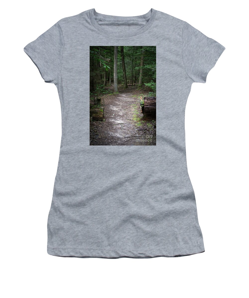 Obed Women's T-Shirt featuring the photograph Point Trail At Obed 18 by Phil Perkins