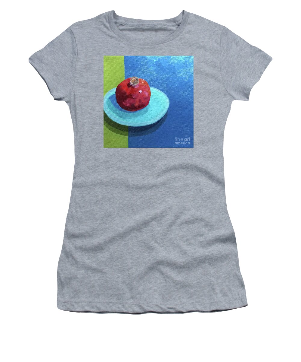 Pomegranate Women's T-Shirt featuring the painting Pomegranate by Anne Marie Brown