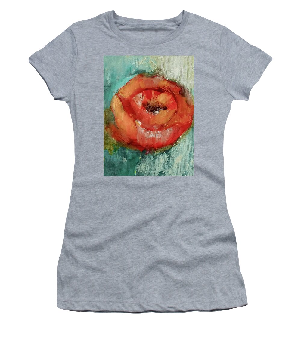 Poppy Women's T-Shirt featuring the painting Poppy Perfection IV by Lisa Kaiser
