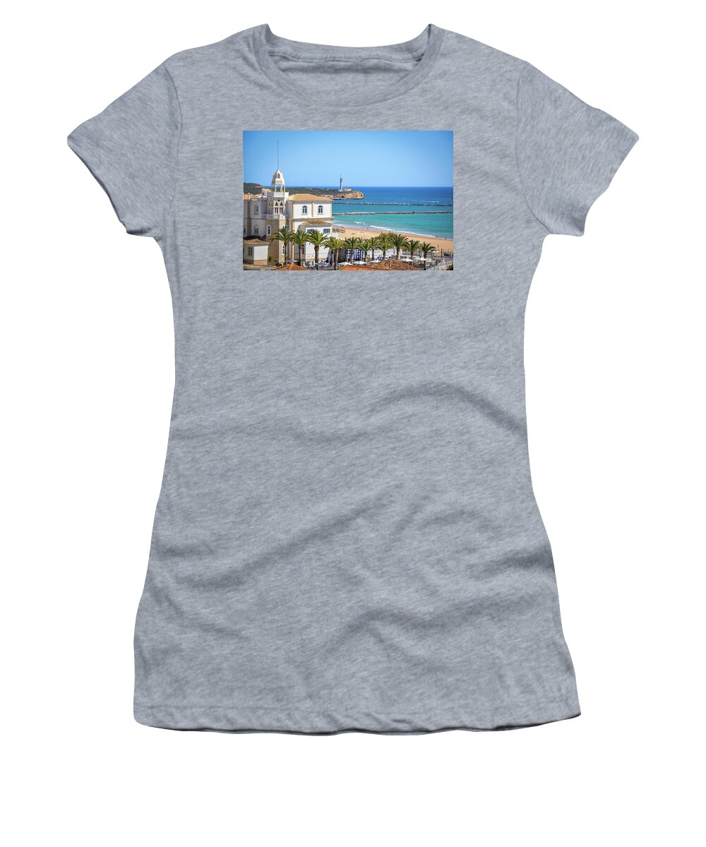 Portimao Women's T-Shirt featuring the photograph Portimao Marina on the Algarve Coast of Portugal by Rebecca Herranen
