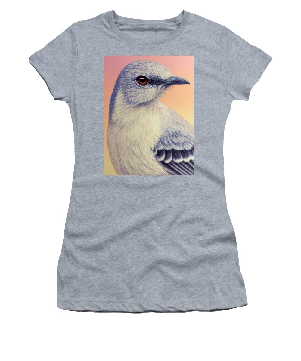 Mockingbird Women's T-Shirt featuring the painting Portrait of a Mockingbird by James W Johnson