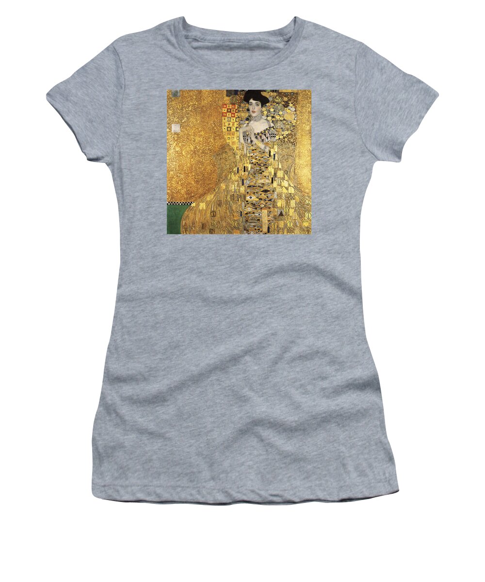 The Kiss Women's T-Shirt featuring the painting Portrait of Adele Bloch Bauer I 1907 Gustav Klimt T-shirt by Tony Rubino