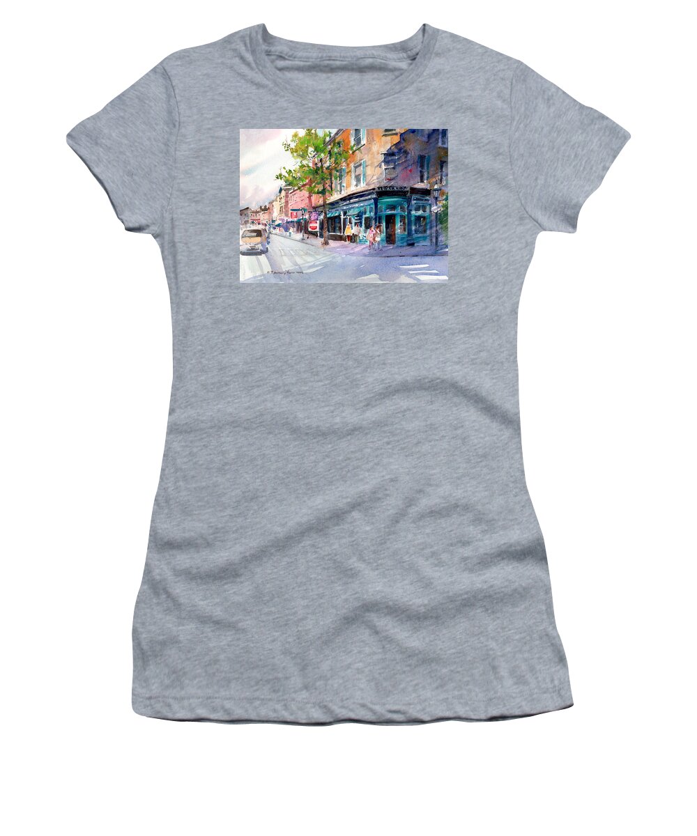 Buildings Women's T-Shirt featuring the painting Portsmouth Crossing by P Anthony Visco