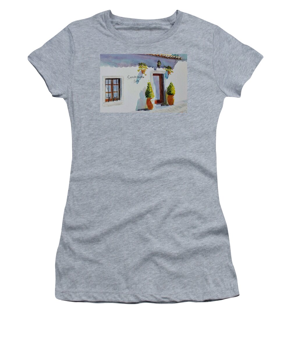 Casa Women's T-Shirt featuring the painting Portugal Casa by Sandie Croft