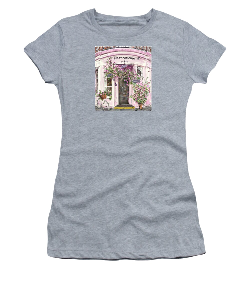 Pink Women's T-Shirt featuring the mixed media Pretty in Pink by Beth Saffer