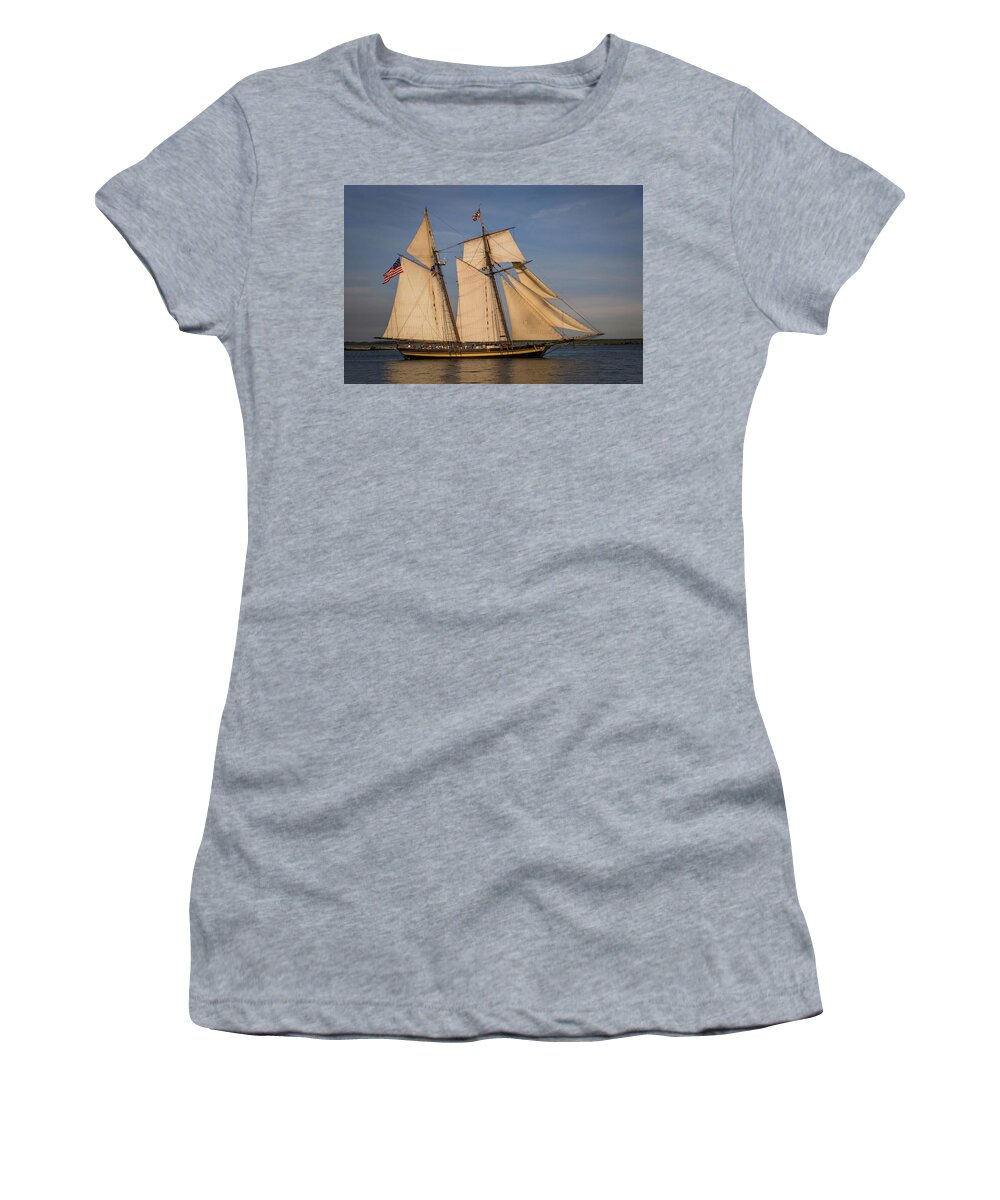 Tall Ship Women's T-Shirt featuring the photograph Pride of Baltimore II by Dale Kincaid