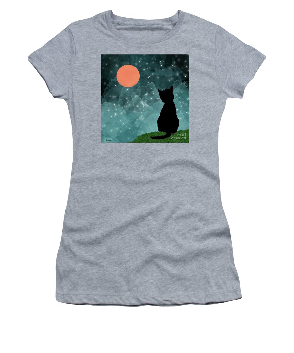 Orange Moon Women's T-Shirt featuring the digital art Prime position by Elaine Hayward
