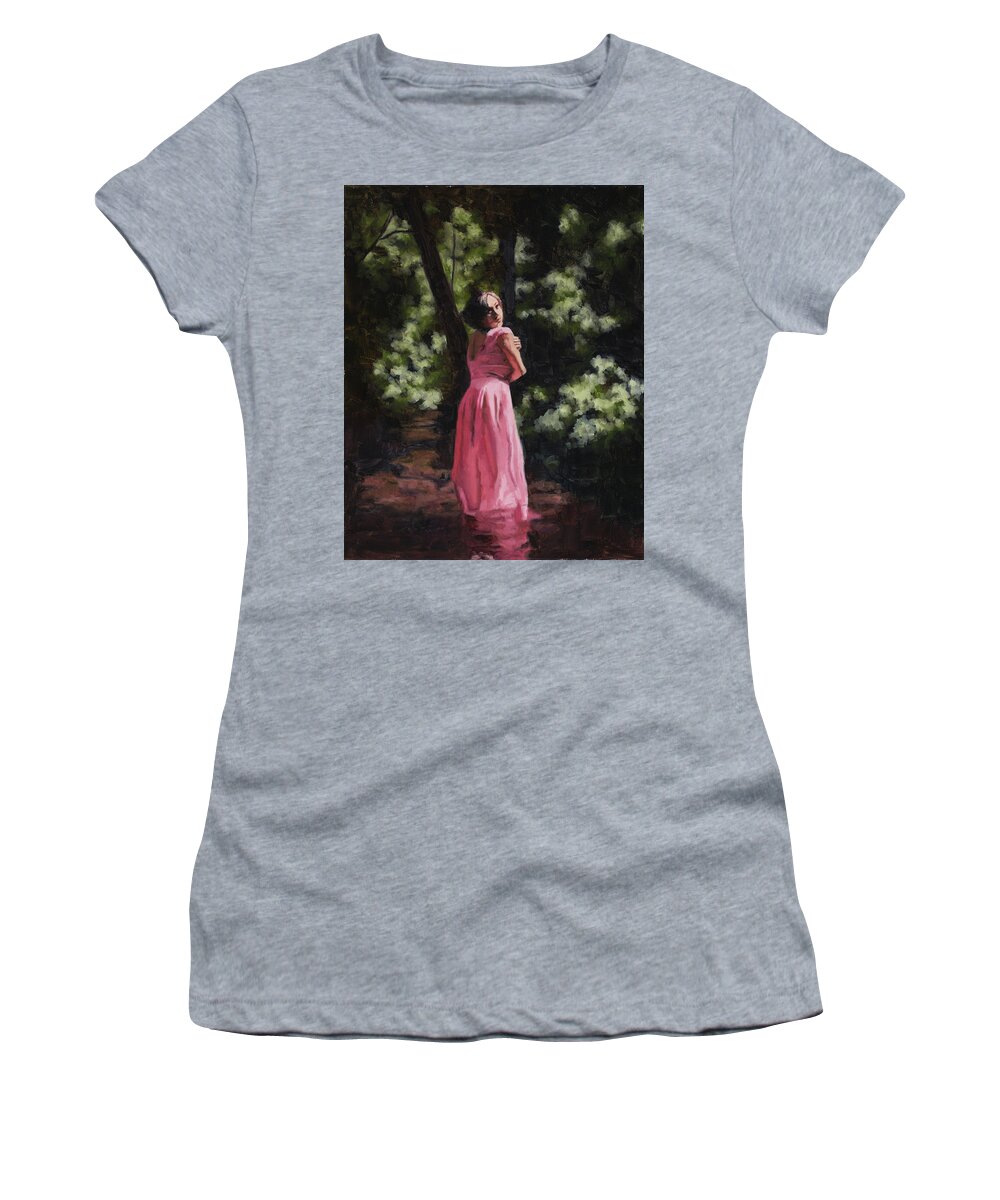 Woman Women's T-Shirt featuring the painting Princess by Tate Hamilton