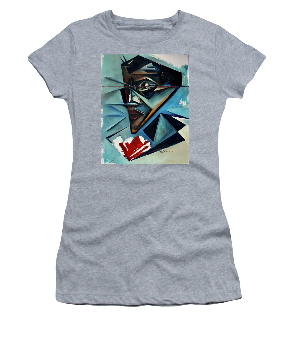 James Baldwin Women's T-Shirt featuring the painting Pronounce The See / A Portrait of James Baldwin by Martel Chapman